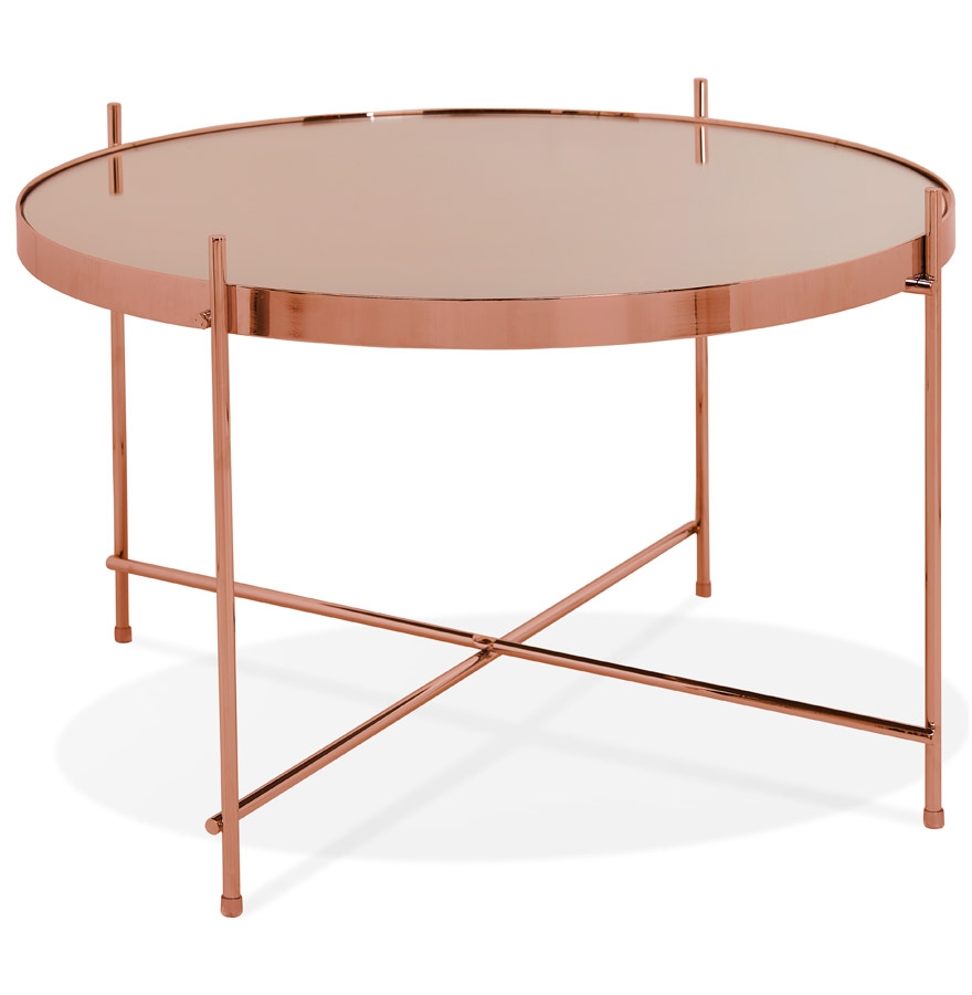 Alterego Table basse KOLOS MEDIUM Couleur du cadre Cuivre Plateau de table Cuivre