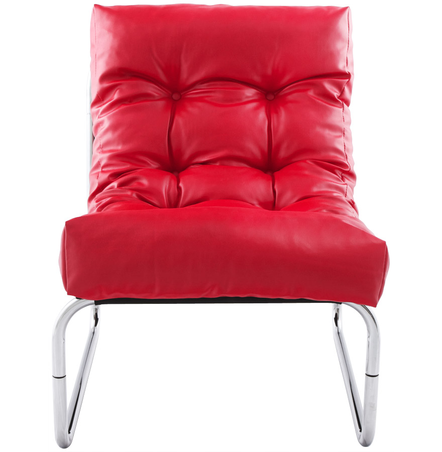 Alterego Fauteuil LOFT Couleur du piètement Chrome Assise Rouge