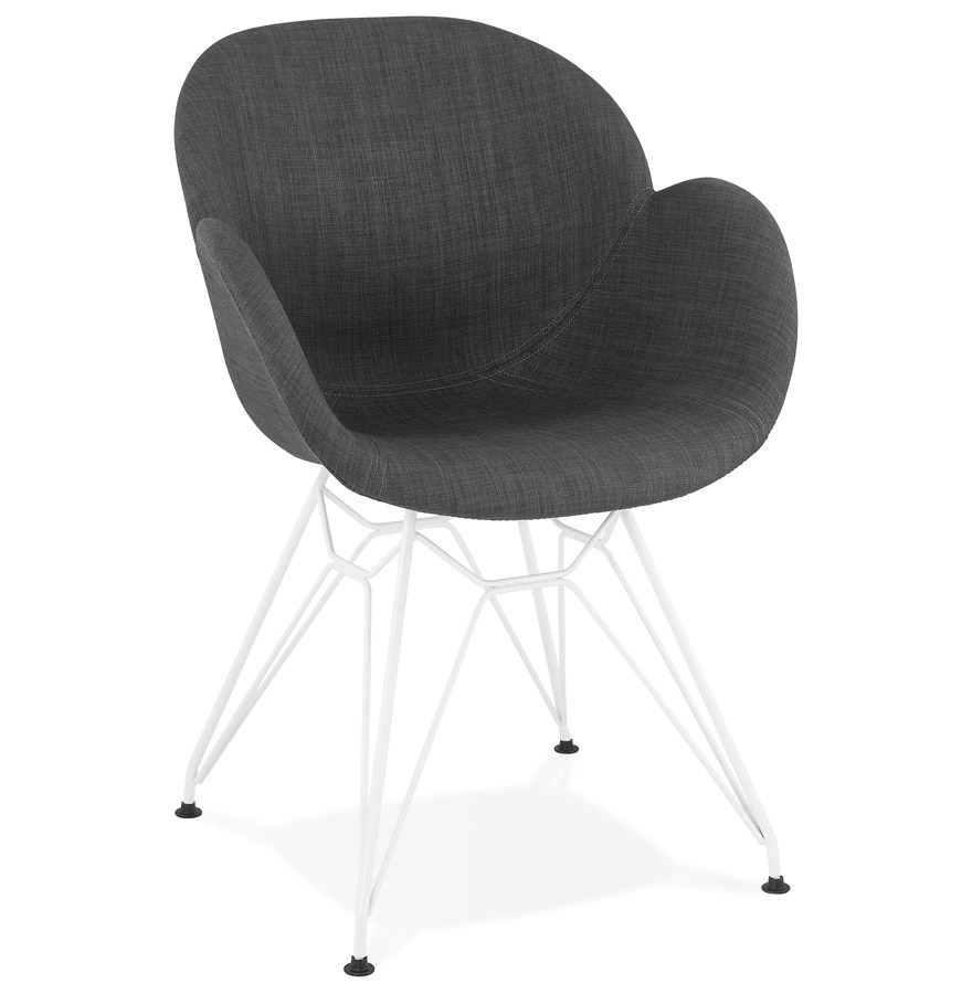 Alterego Fauteuil ATOL Couleur du piètement Blanc Assise Gris foncé