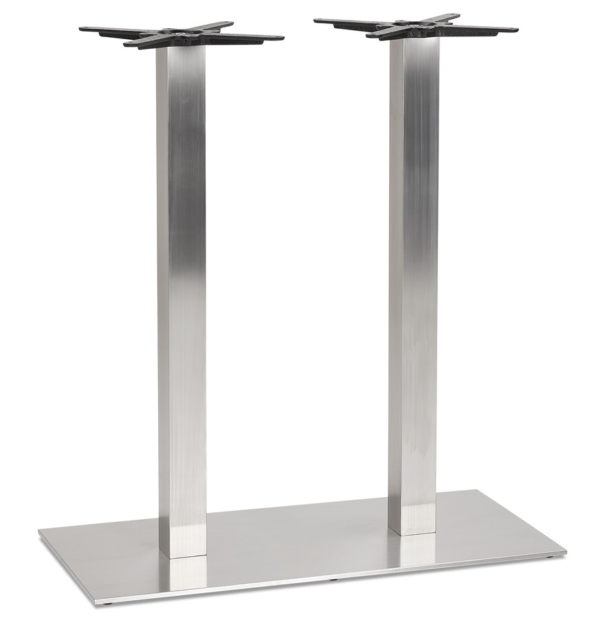 Pied de table 'KARO DOUBLE' 100 en acier brossé