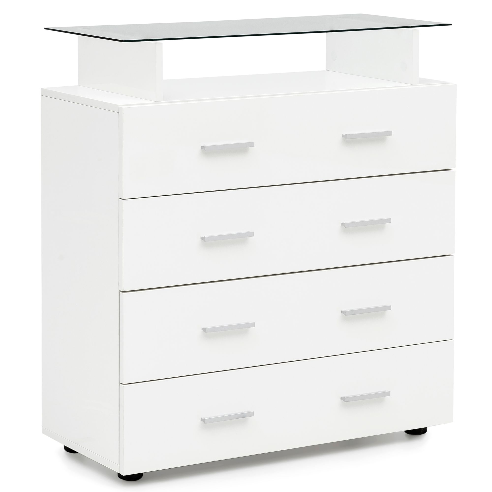 Design wl5.850 blanc buffet haute brillance 76x84x35 cm bois moderne