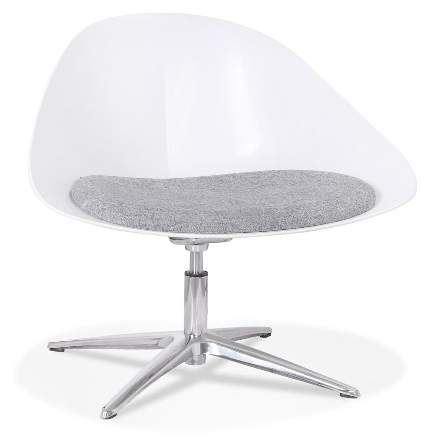 Alterego Chaise de bureau DAPHNE Couleur du cadre Blanc Assise Gris