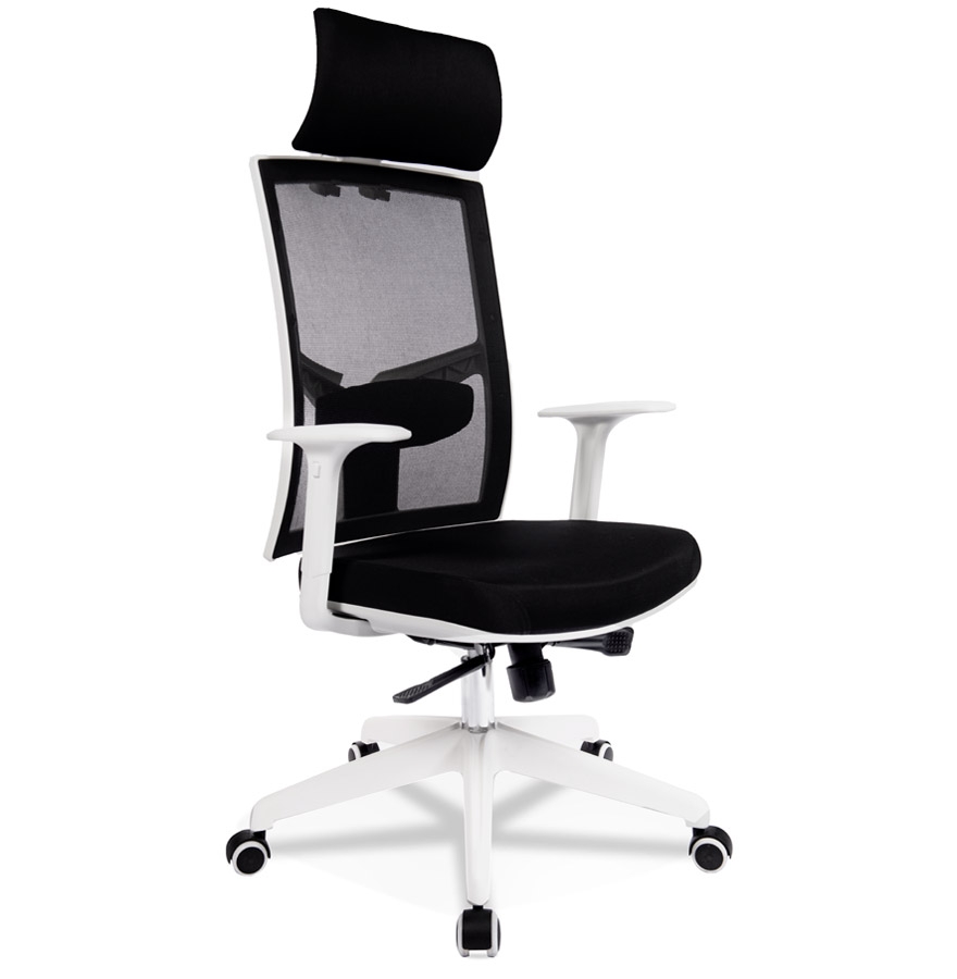 Alterego Chaise de bureau MATILDA Couleur du cadre Blanc Assise Noir