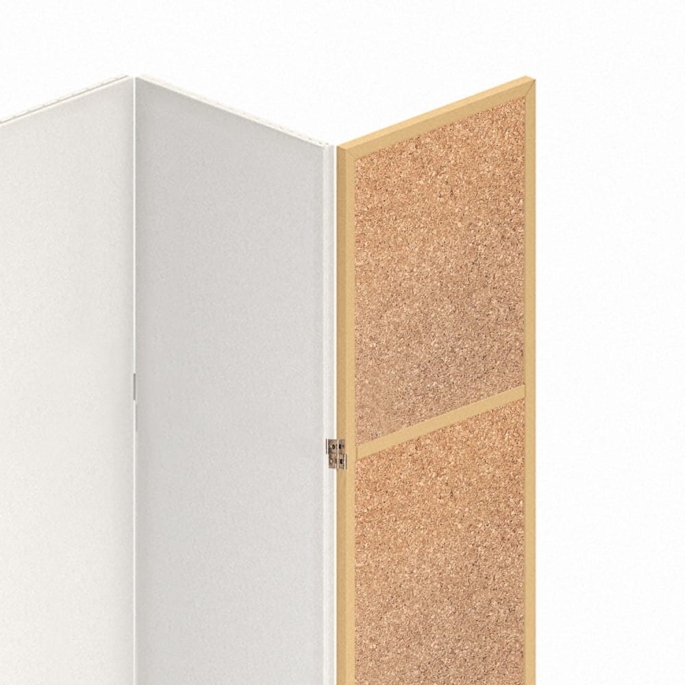 Dubbelzijdig scherm 110 cm gemaakt van mdf en canvas met turquoise marokkaanse klaver afbeelding