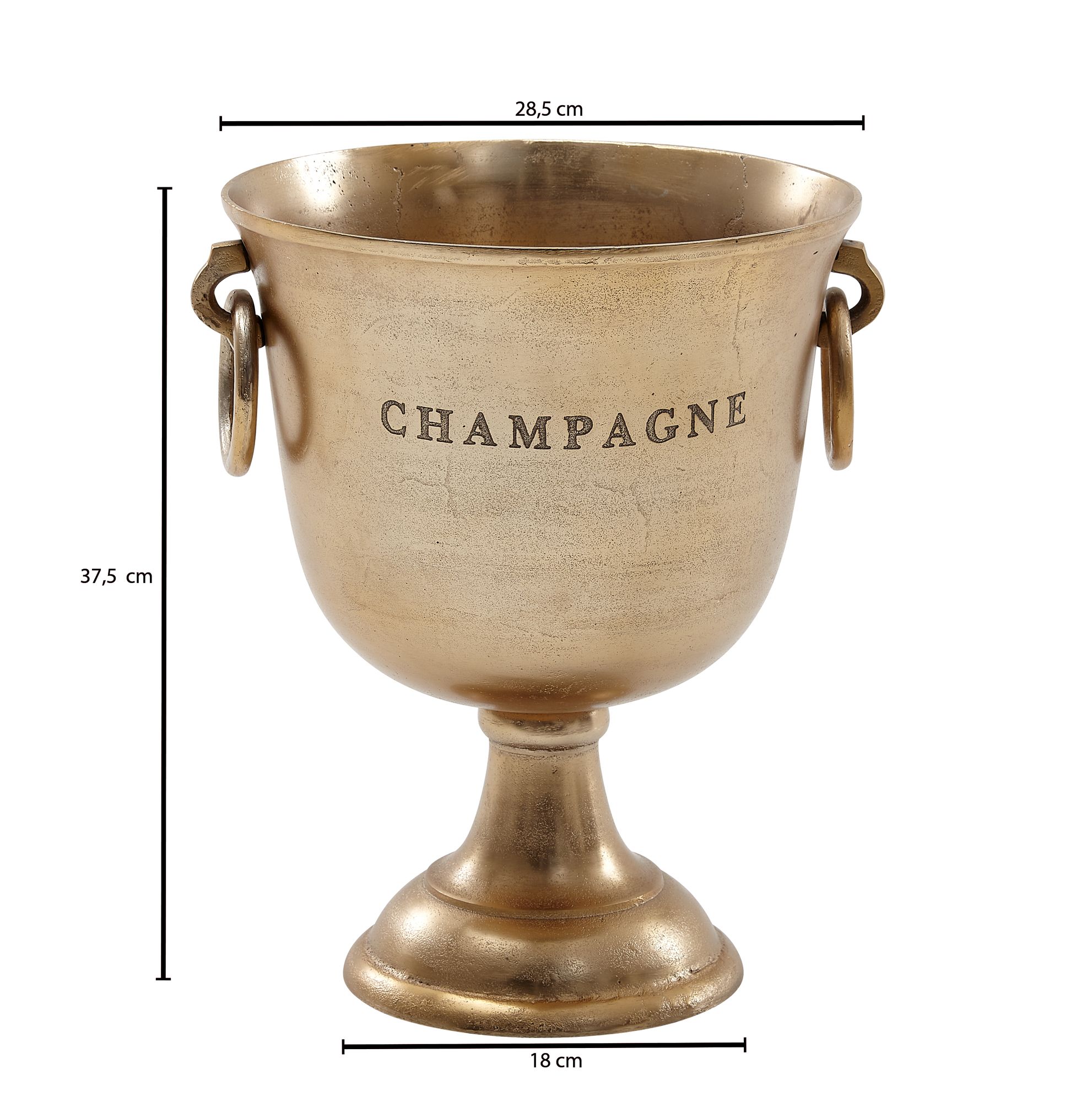 Champagnekoeler goud 28,5x37,5x28,5 cm aluminium massieve champagnekoeler groot