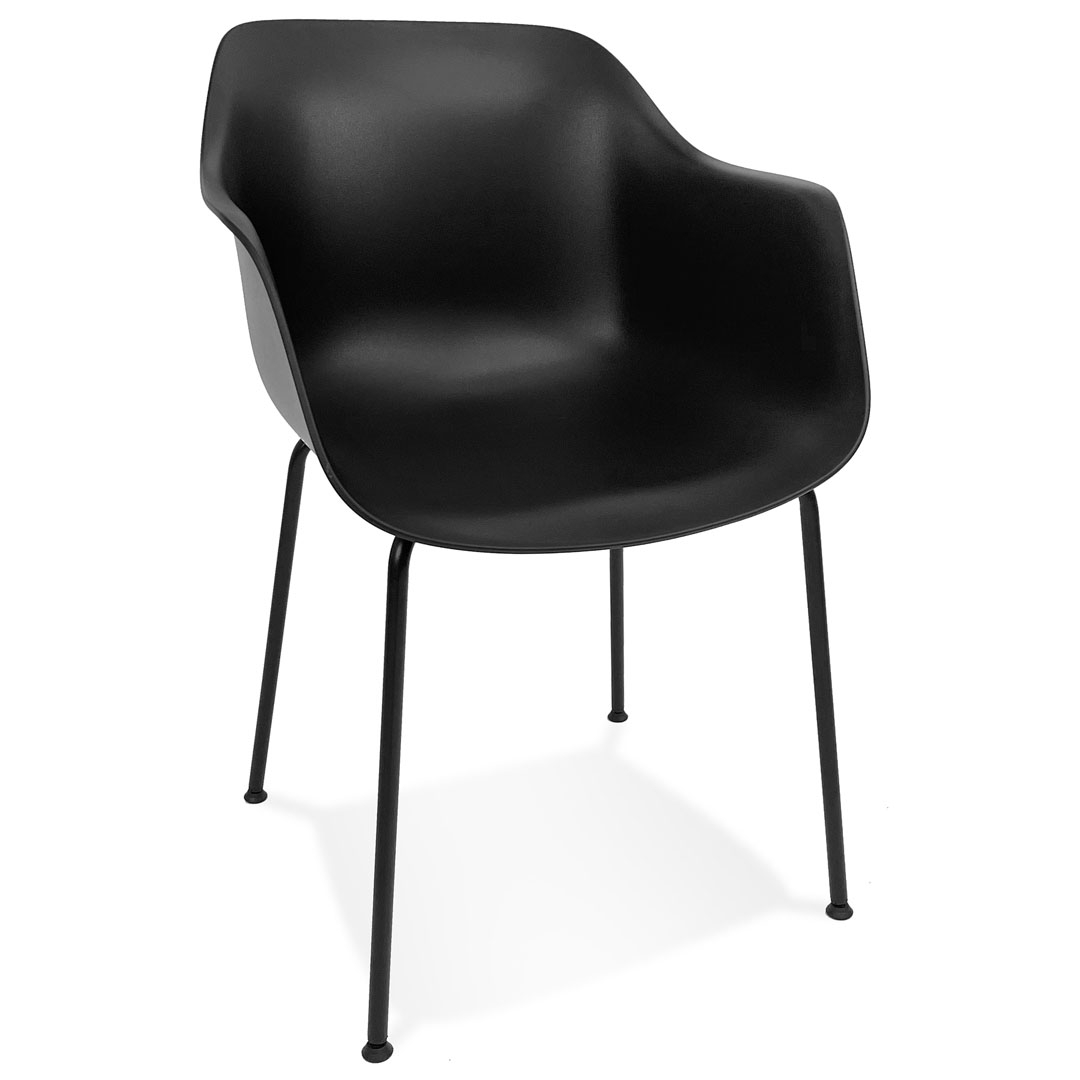 Alterego Fauteuil BACHO Couleur du piètement Noir Assise Noir