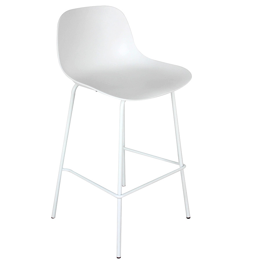 Alterego Tabouret de bar GRANO MINI assise blanche