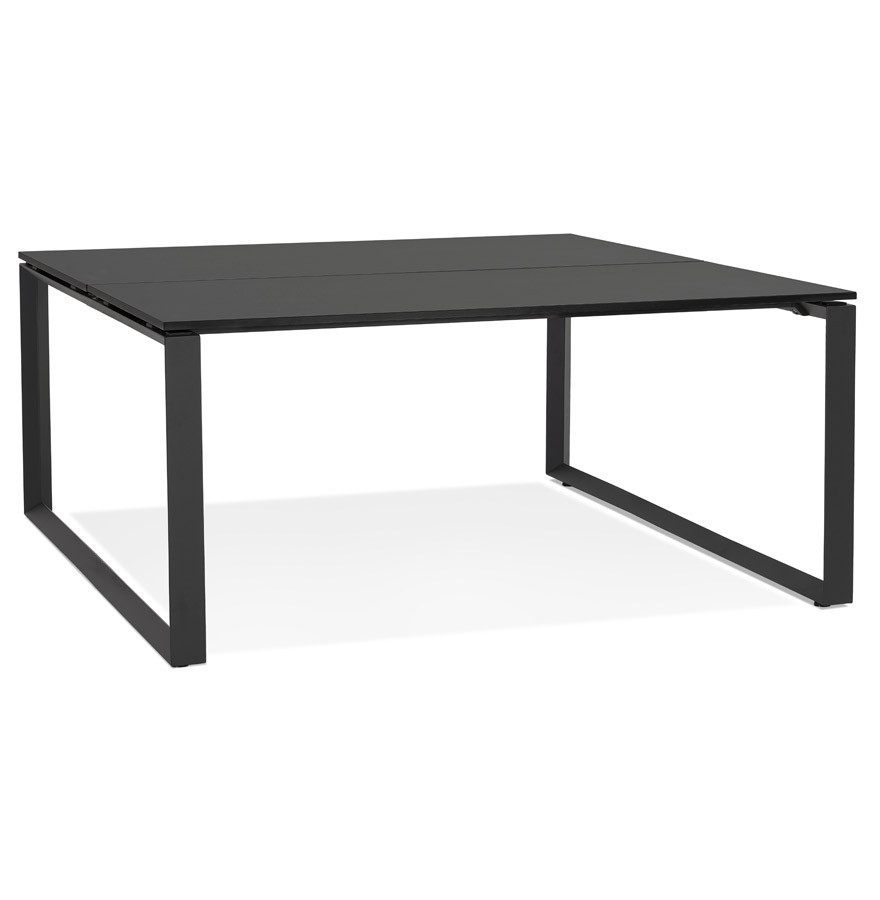 Alterego Bureau BAKUS SQUARE 140x140 cm Couleur du cadre Noir Plateau de table Noir