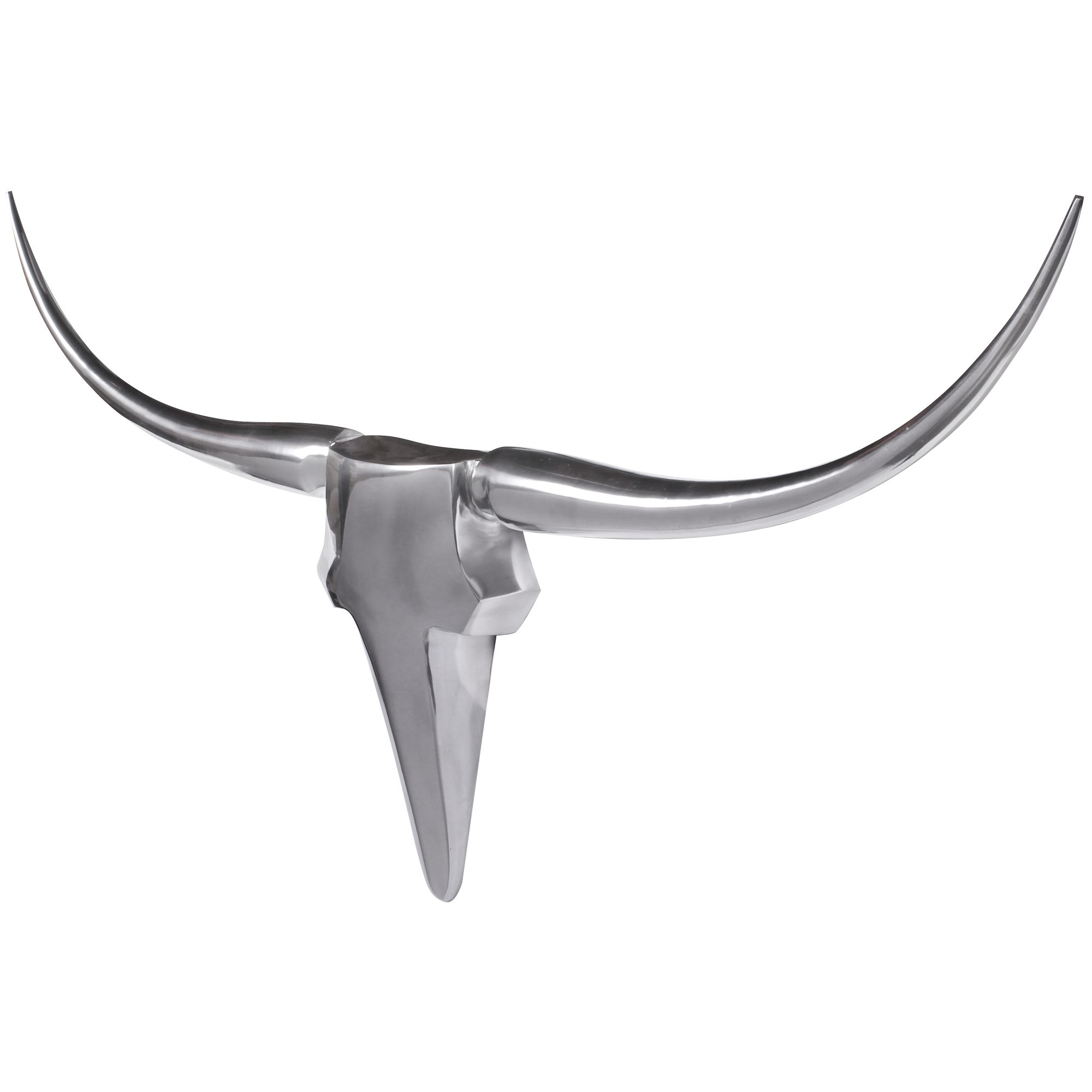 Deco antler bull m wl1.245 zilver 100 cm aluminium design hoorns