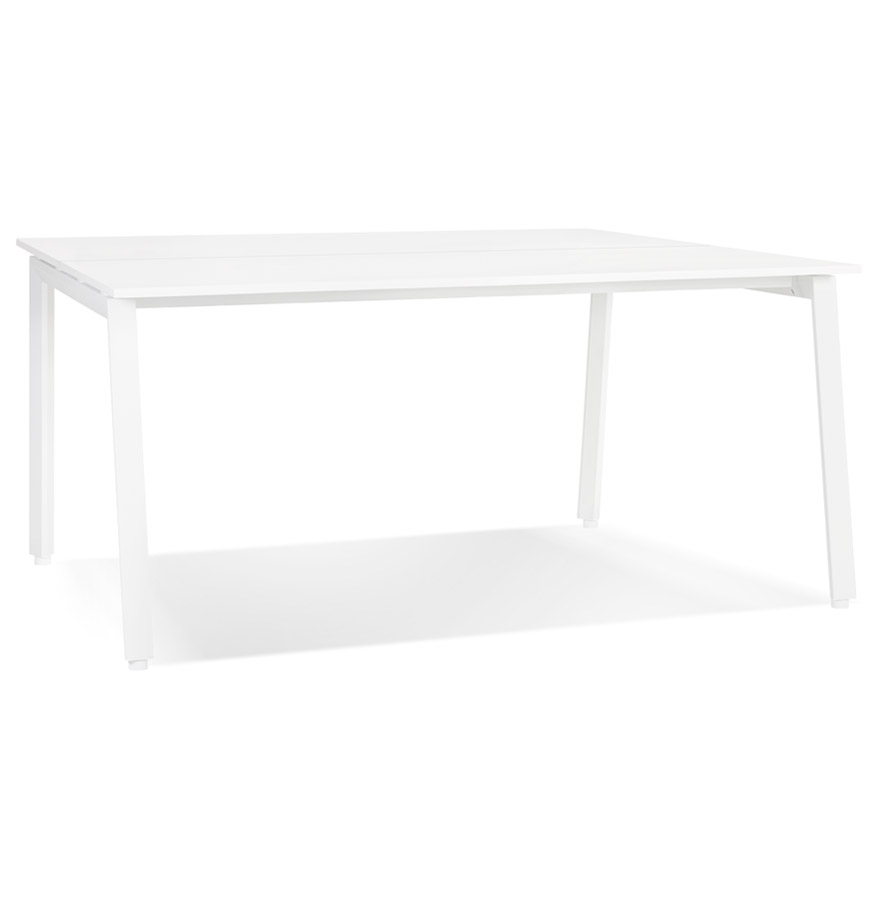 Alterego Bureau AMADEUS SQUARE 160x160 cm Couleur du cadre Blanc Plateau de table Blanc