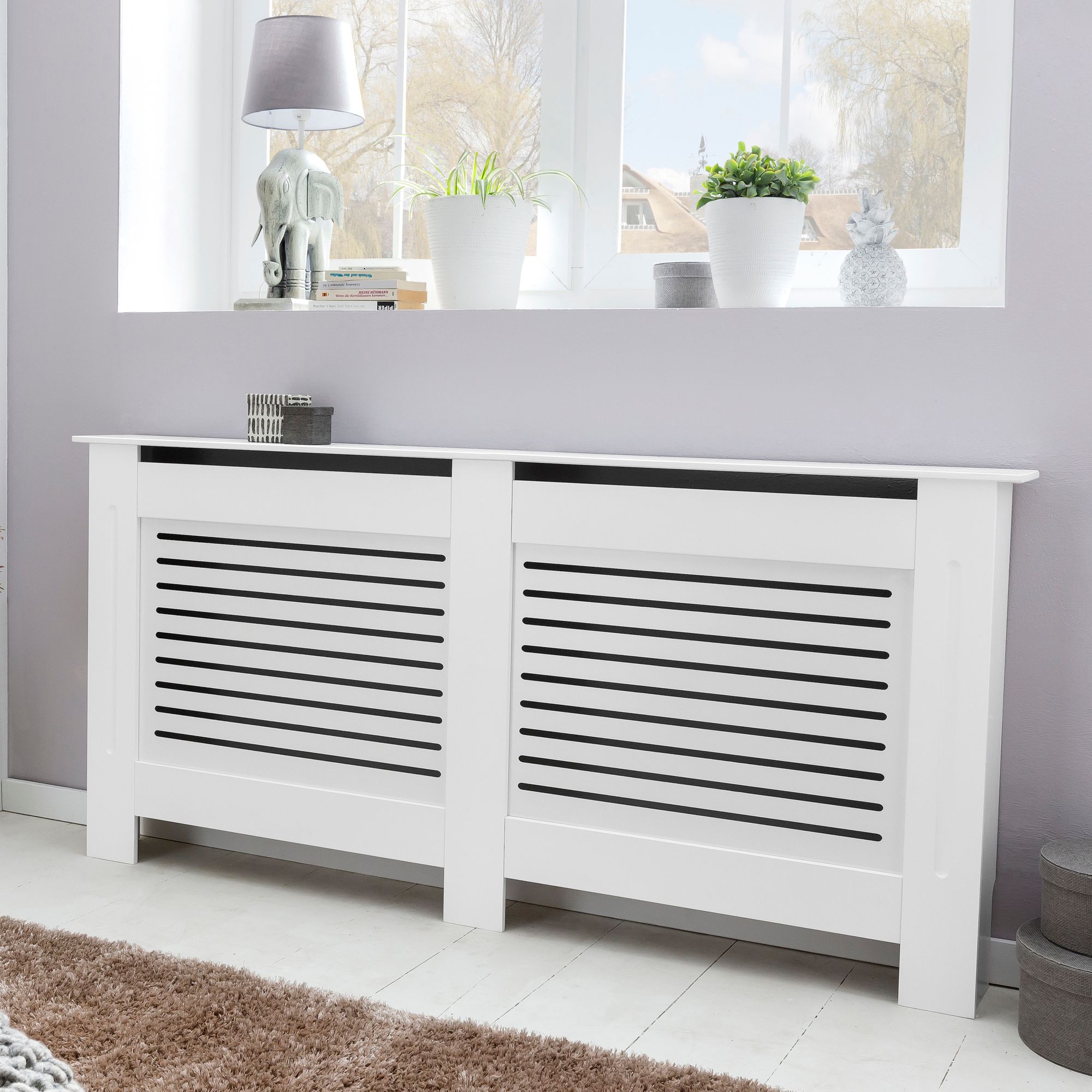 Design radiatorafdekking wl5.746 wit mat afwerking 152x83x19 cm