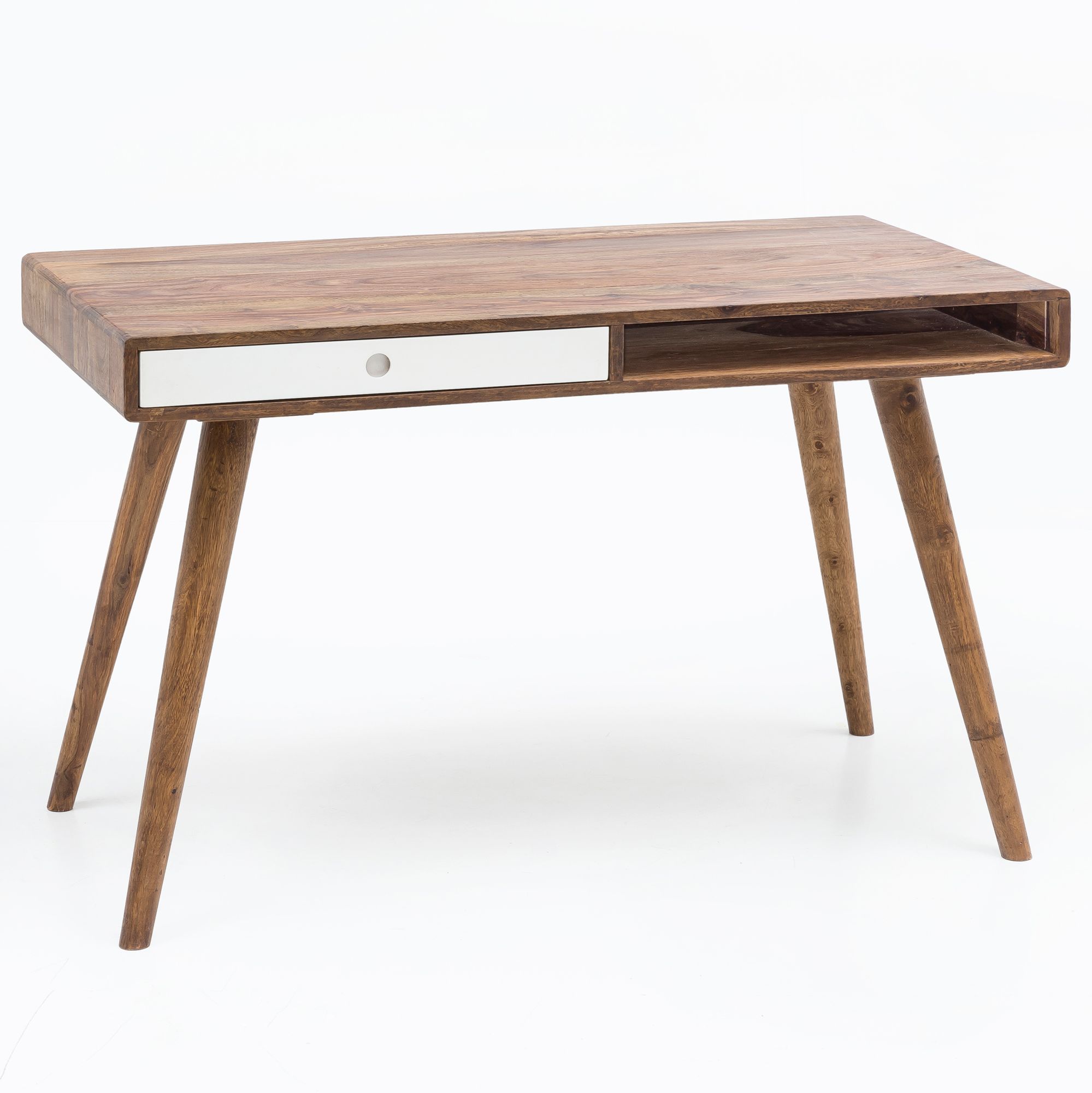 Bureau repa wit 120 x 60 x 75 cm massief houten laptop tafel sheesham nature