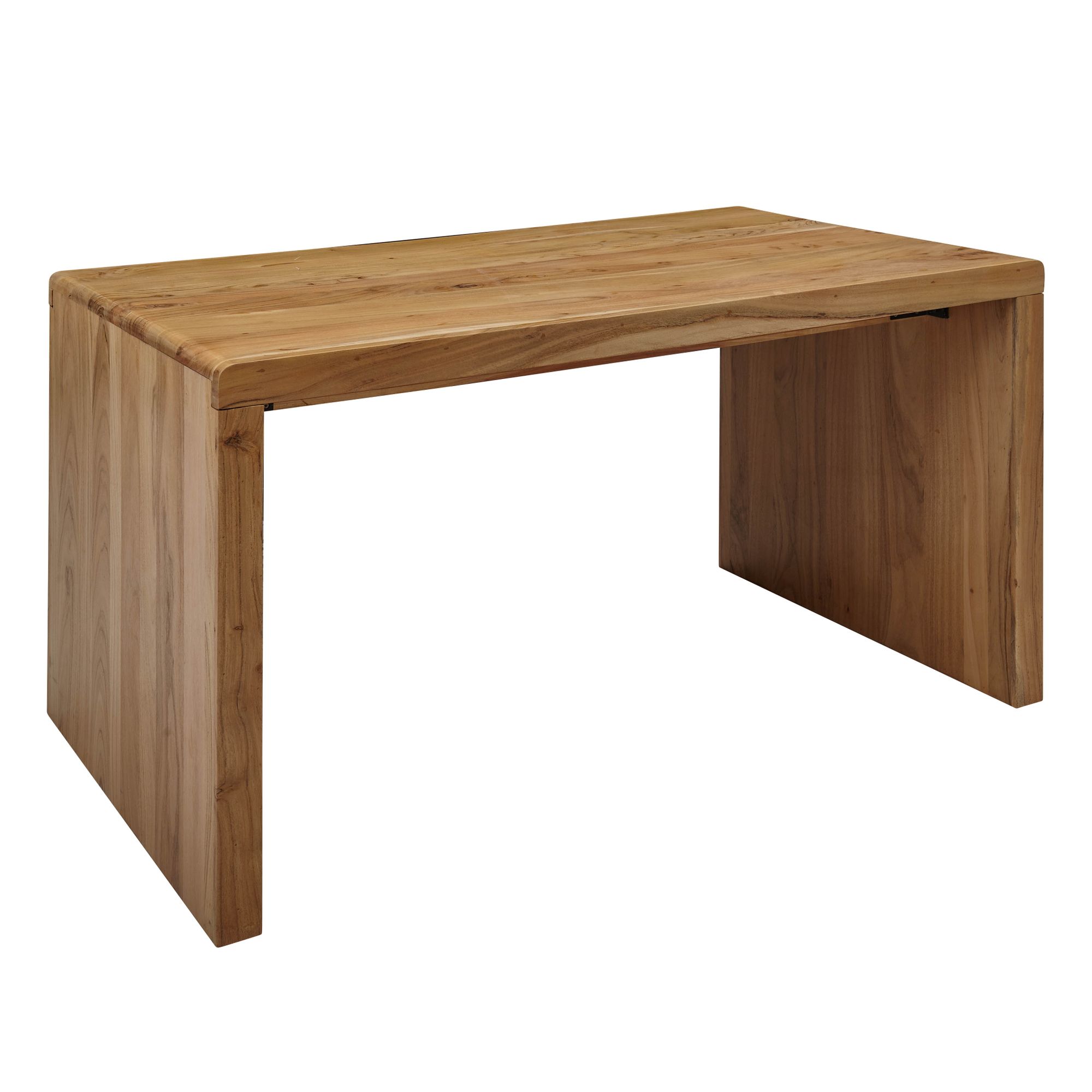 Boha table d'ordinateur en acacia en bois massif, 140 cm de large, design en bois, bureau de classement, style campagnard