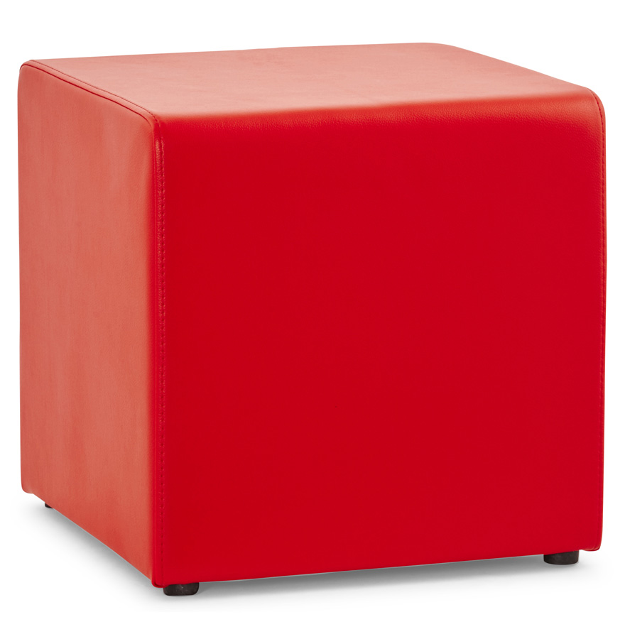 Pouf 'CUBE' de salon en matière synthétique rouge