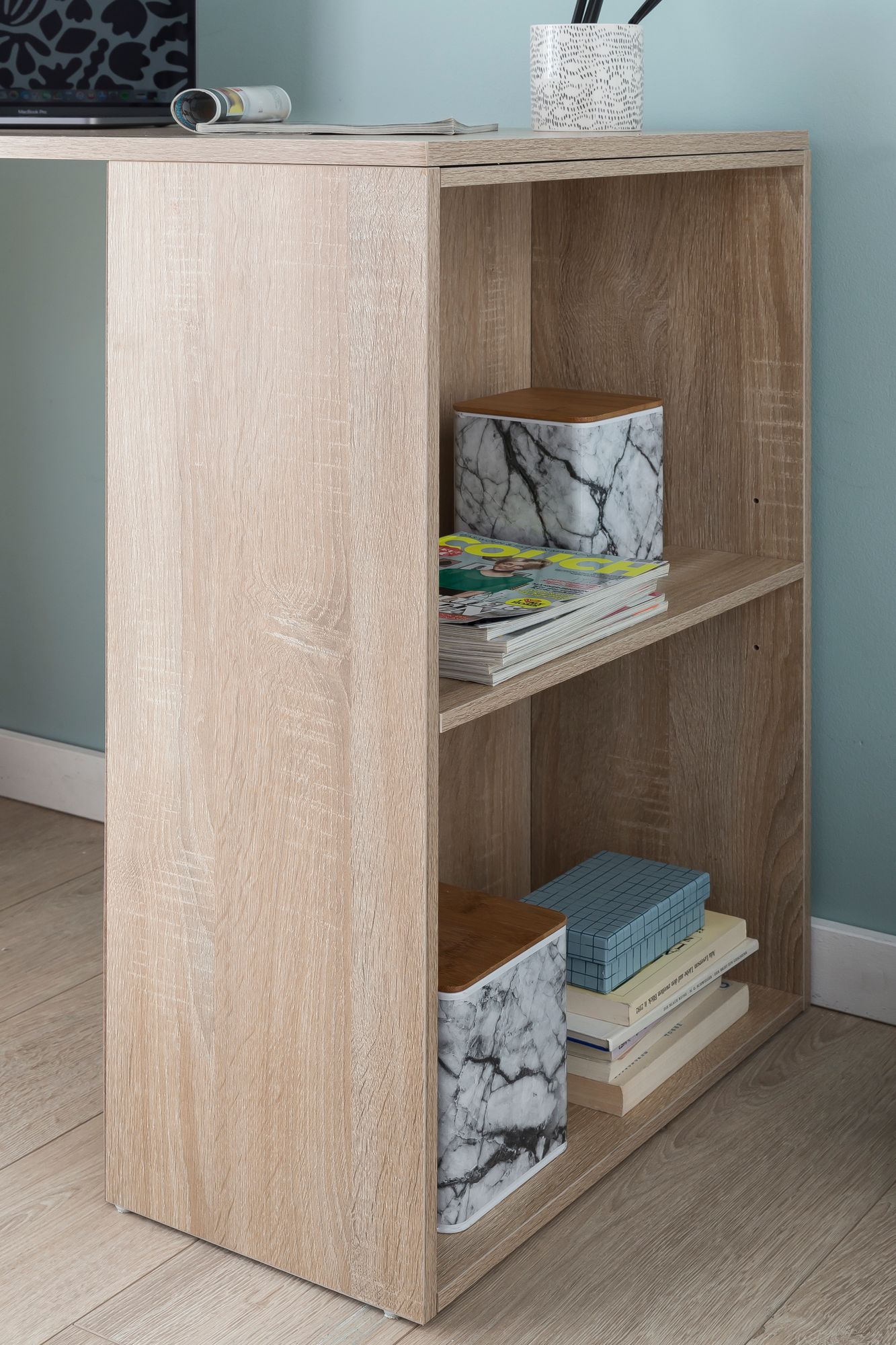 Bureau avec étagère 120 x 120 x 53 cm Bois Sonoma moderne