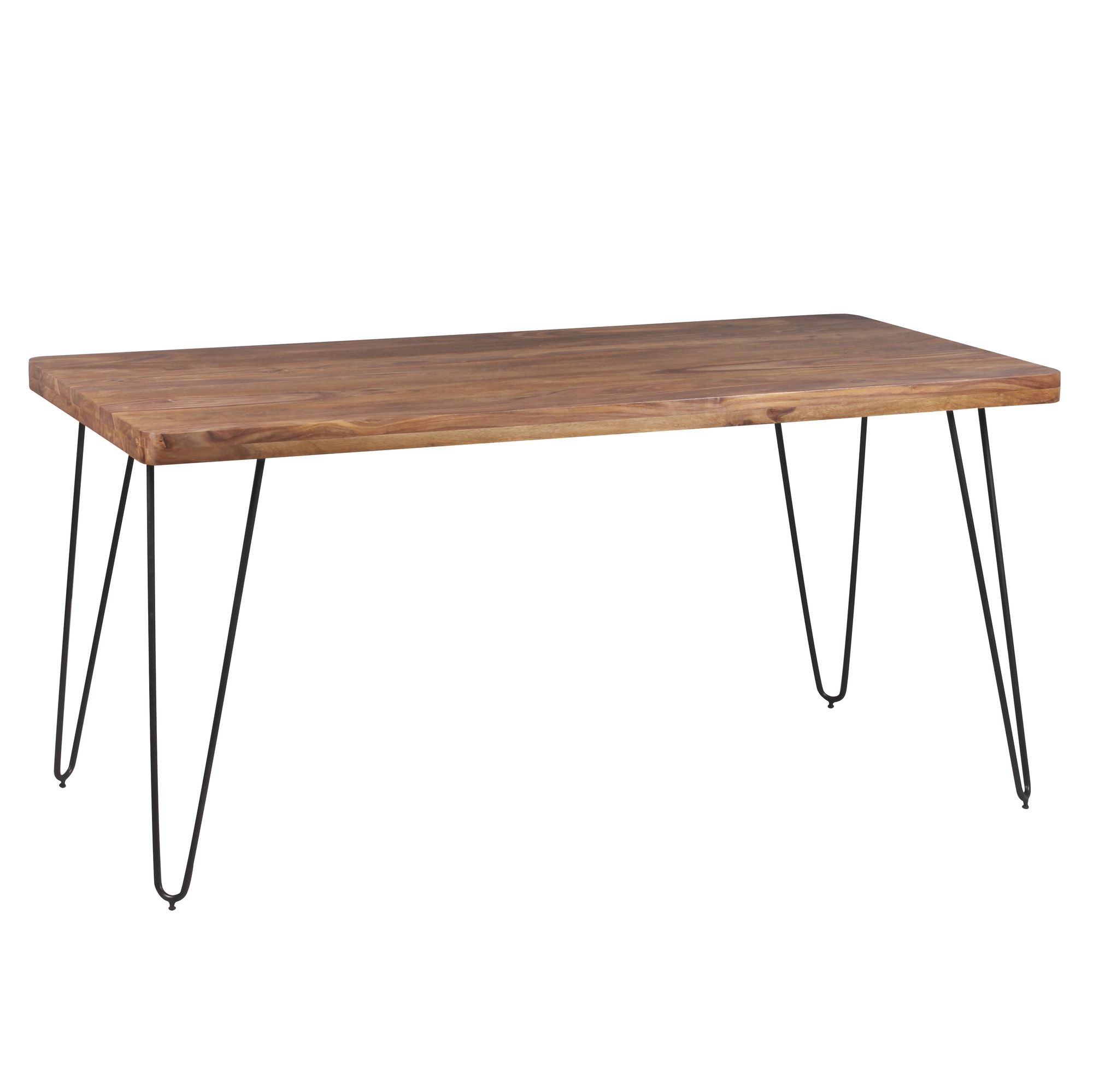 Eettafel massief houten sheesham 120cm eettafel houten tafel metal poten keukentafel landhaus donkerbruin