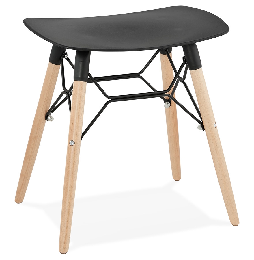 Tabouret bas design 'ALADIN' noir style scandinave