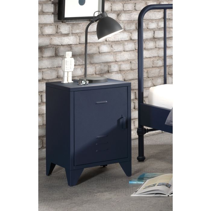 Bronxx nachttafel mat blue denim