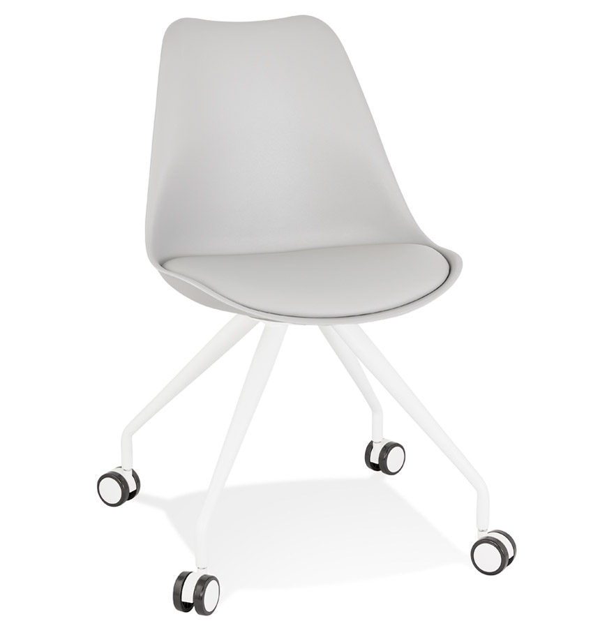 Alterego Chaise de bureau SKIN Couleur du piètement Blanc Assise Gris