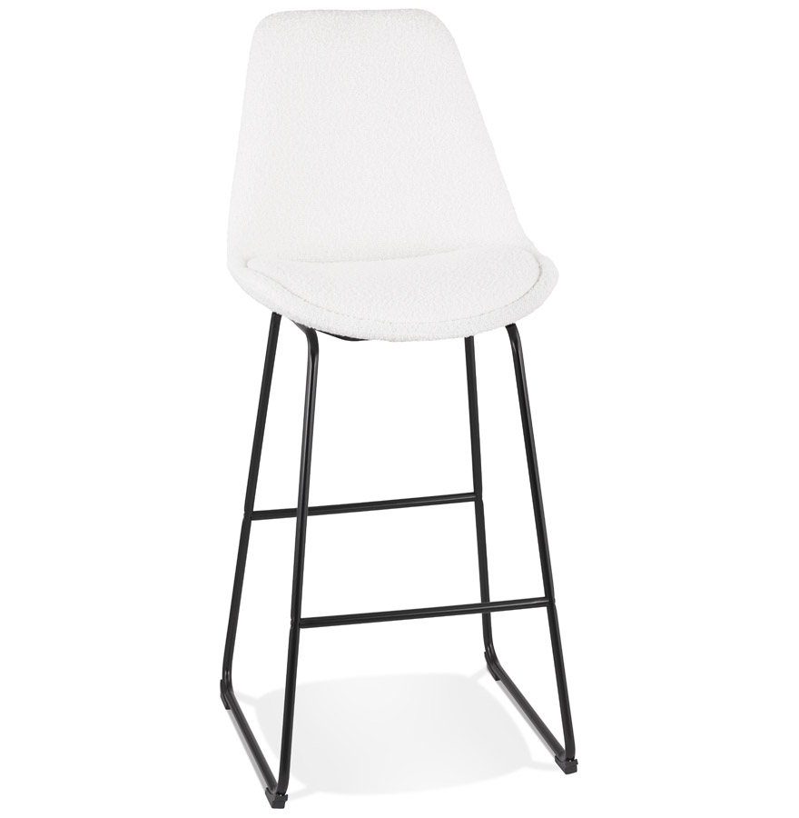 Alterego Tabouret de bar ALICE Couleur du piètement Noir Assise Blanc