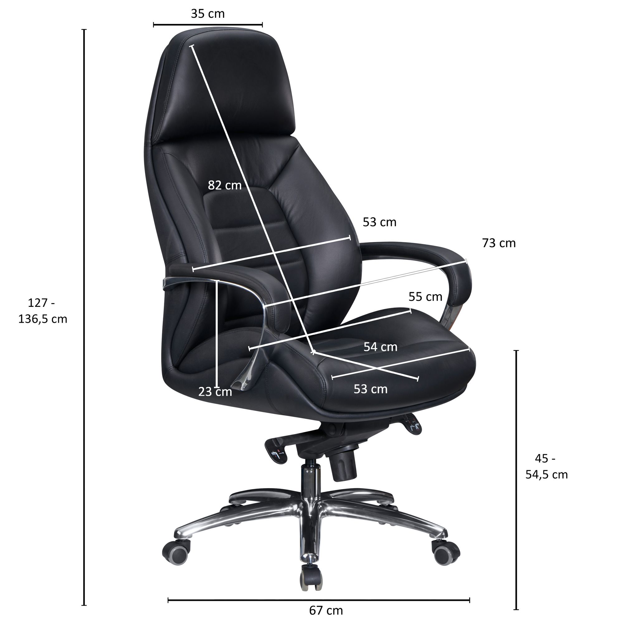 Design bureaustoel hoes echt leer zwarte bureaustoel tot 120 kg