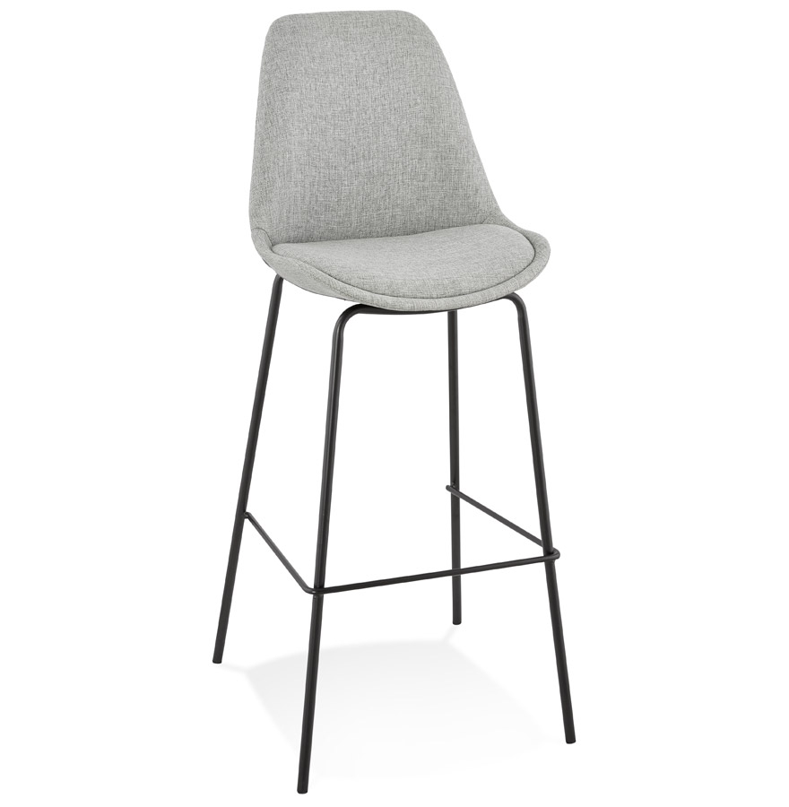 Alterego Tabouret de bar ALOE Couleur du piètement Noir Assise Gris