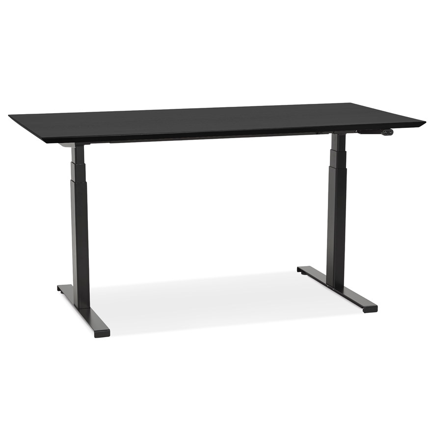 Alterego Bureau BIONIQUE 150x70 cm Couleur du cadre Noir Plateau de table Noir