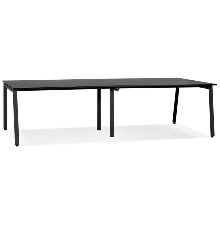 Alterego Bureau AMADEUS XL 280x140 cm Couleur du cadre Noir Plateau de table Noir