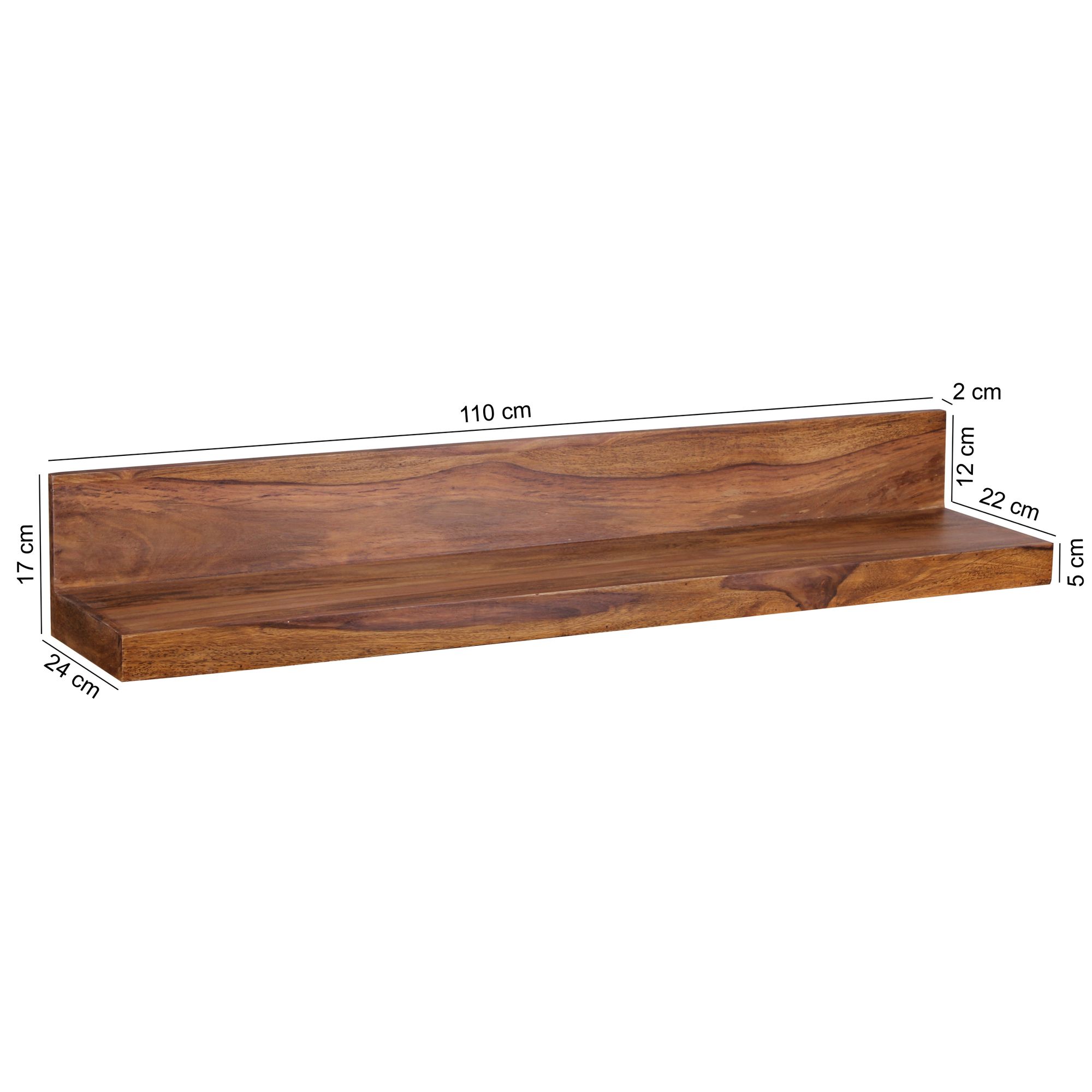 Wandplank mumbai massief hout sheesham houten plank 110 cm landelijke stijl hangende plank echt houten wandplank natuurlijk product