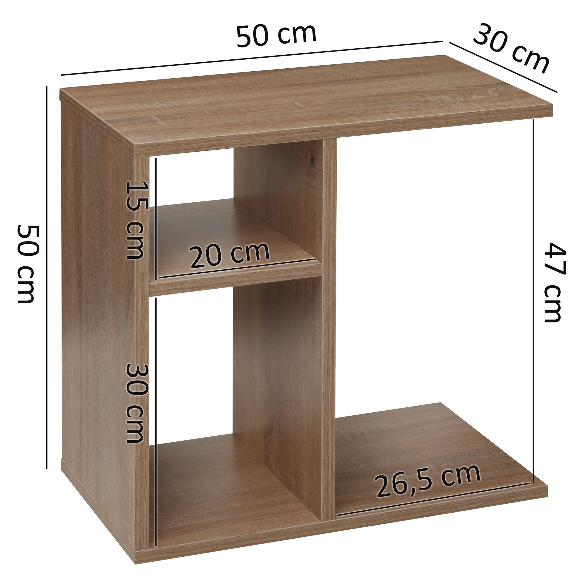 Bijzettafel milo 50x50x30 cm hout sonoma design bijzettafelbank