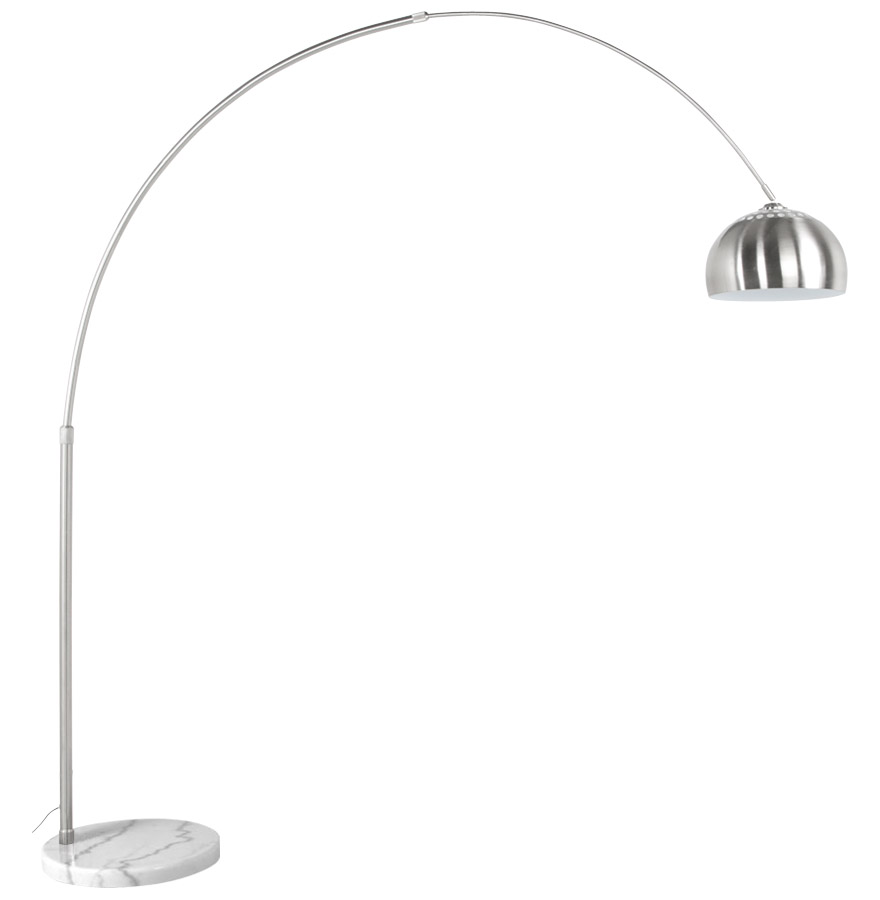 Lampadaire design metal chromé arqué Khalani