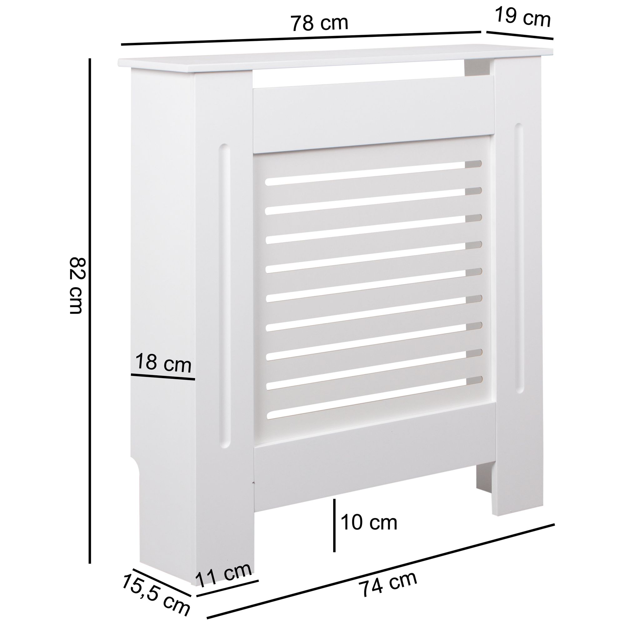 Design radiatorafdekking wl5.744 wit mat gelakt 78x82x19 cm