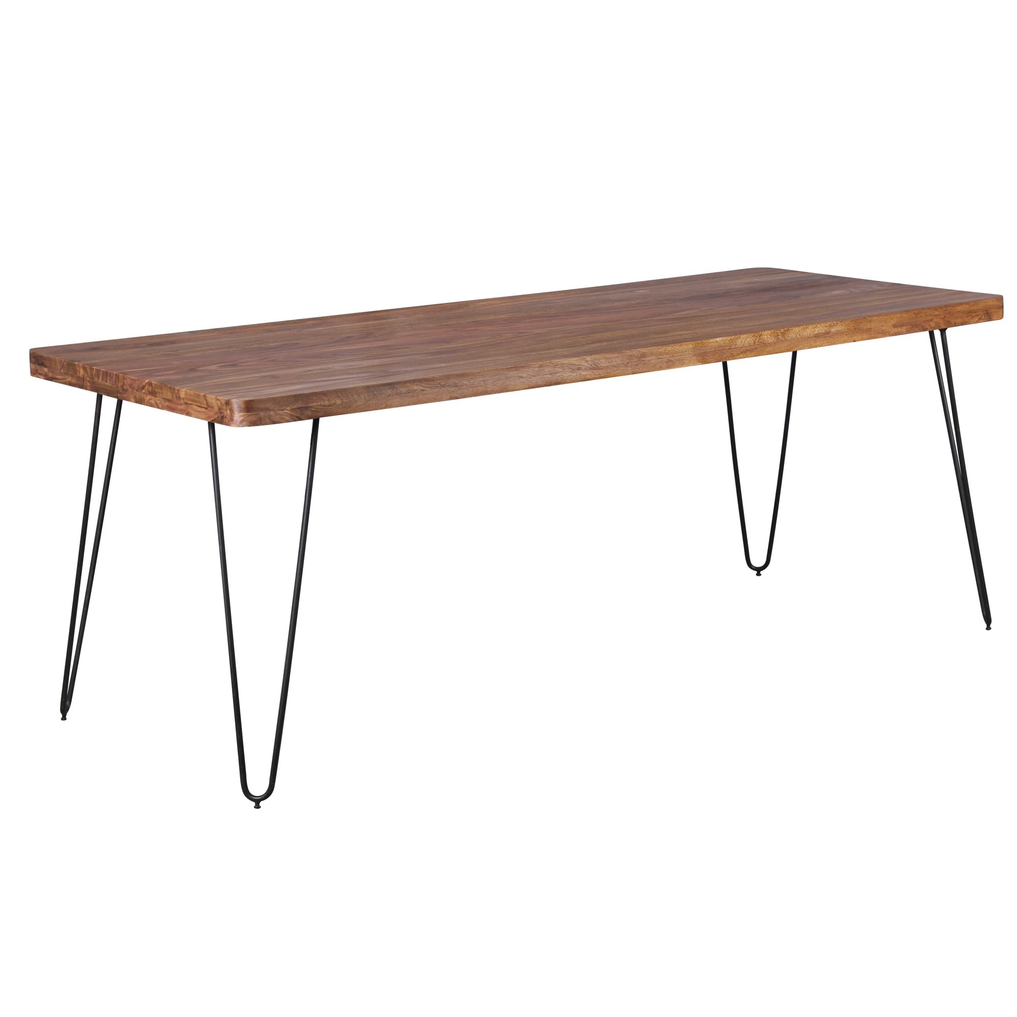 Eettafel massief houten sheesham 200cm eettafel houten tafel metal poten keukentafel landhaus donkerbruin