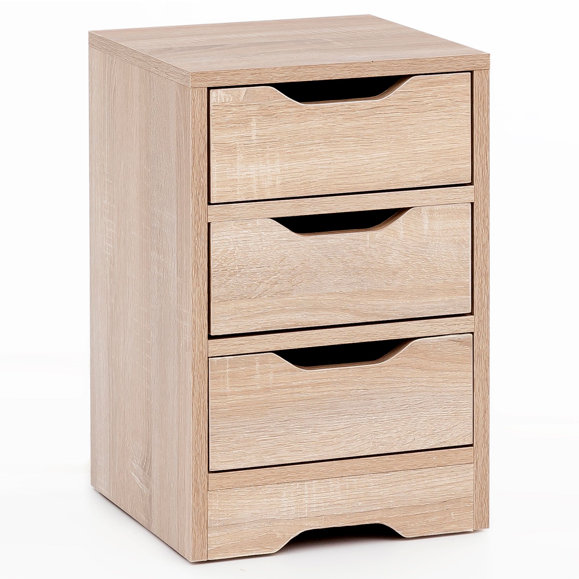 Console de nuit 31x49x31 cm Sonoma avec 3 tiroirs