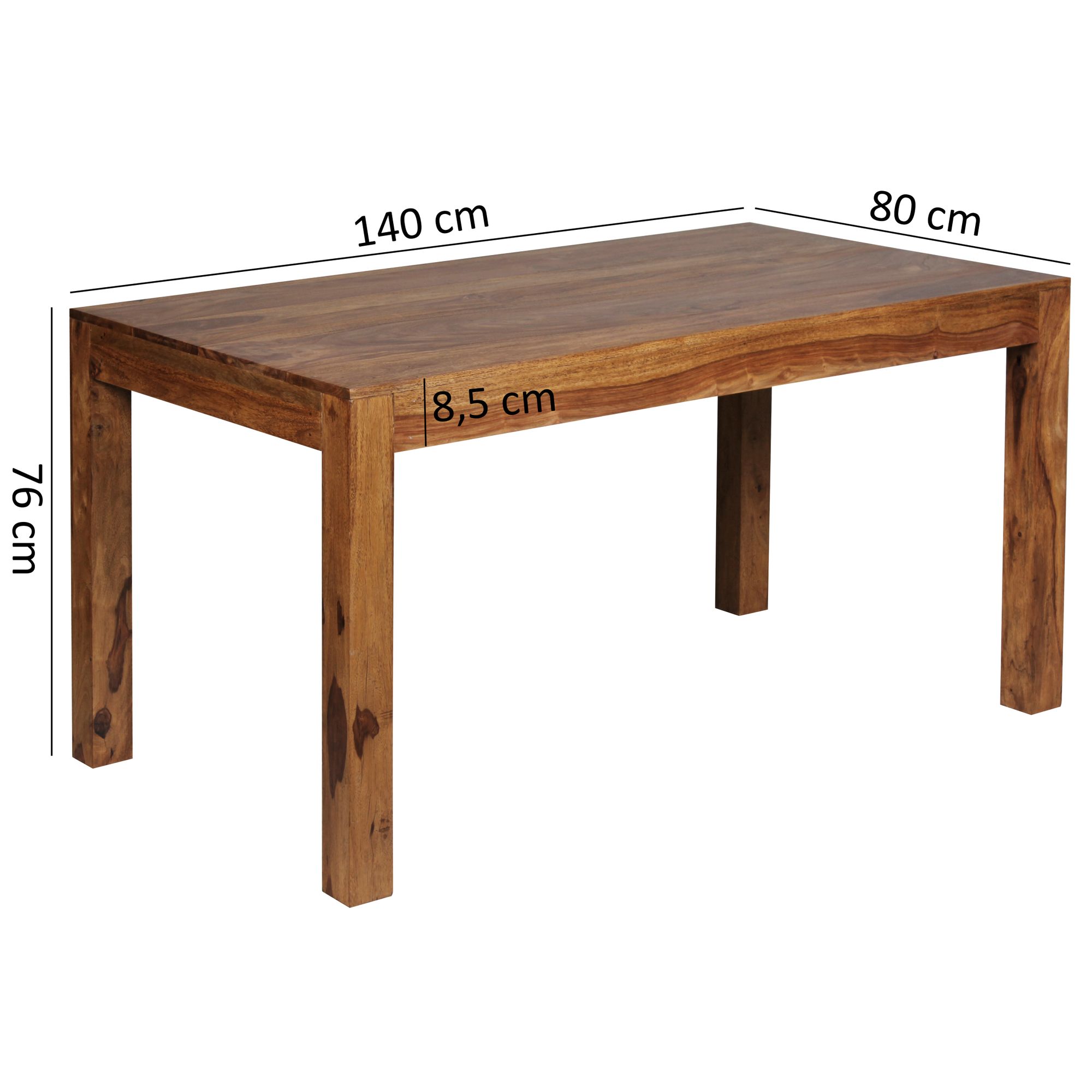 Eettafel massief houten sheesham 140cm eettafel houten tafel ontwerp keukentafel landelijke stijl donkerbruin