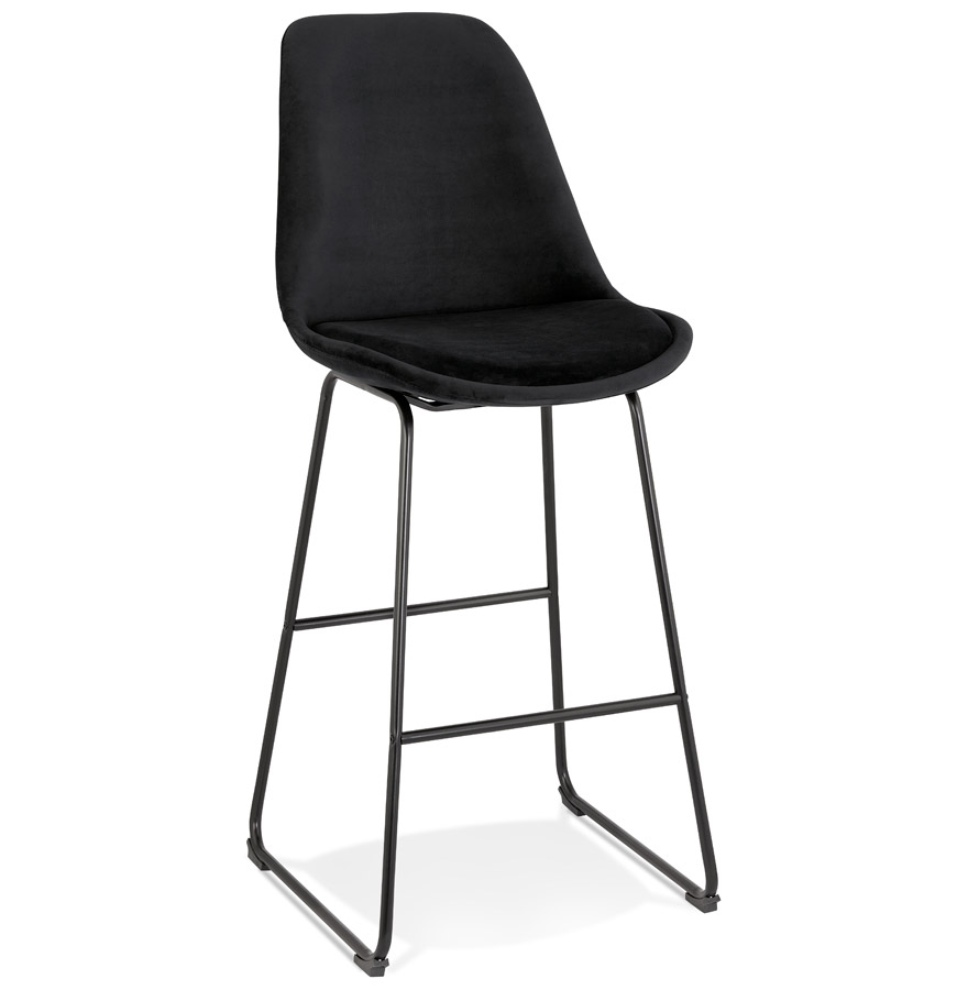 Alterego Tabouret de bar BULLY Couleur du piètement Noir Assise Noir