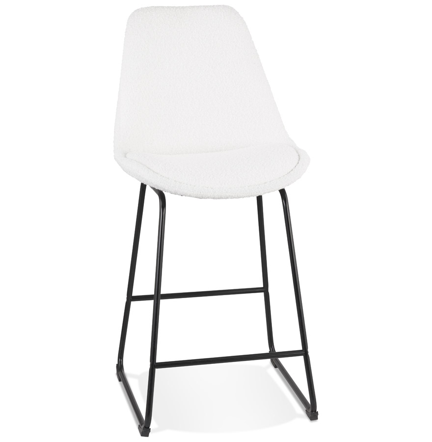 Alterego Tabouret de bar ALICE MINI Couleur du piètement Noir Assise Blanc