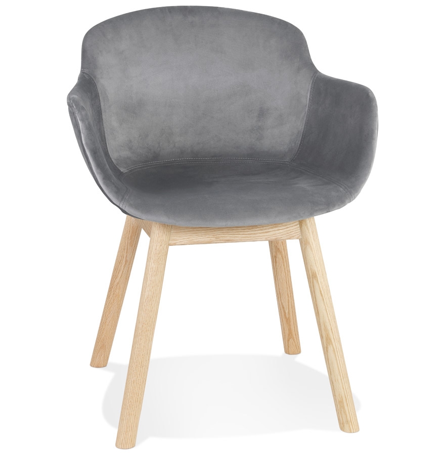 Alterego Fauteuil FRIDA Couleur du piètement Nature Assise Gris