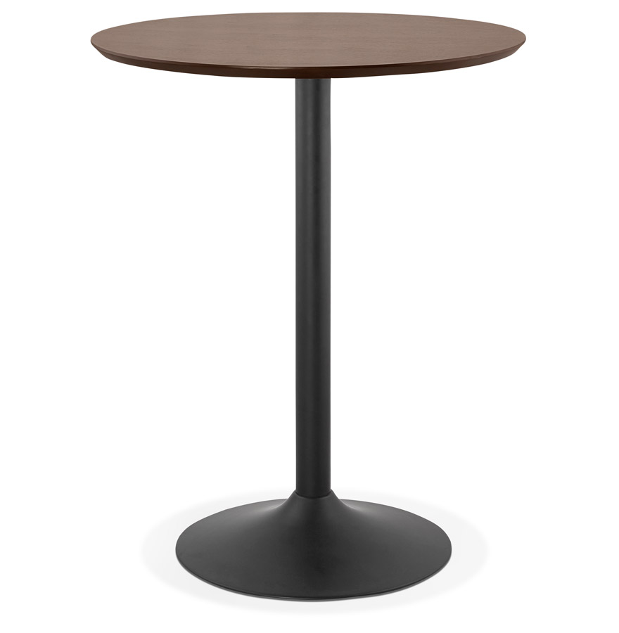 Mange-debout / table haute 'OSTERIA' en bois finition Noyer - Ø 90 cm