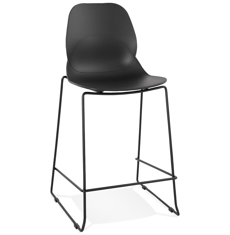 Alterego Tabouret de bar BERLIN MINI Couleur de la monture Noir Assise Noir