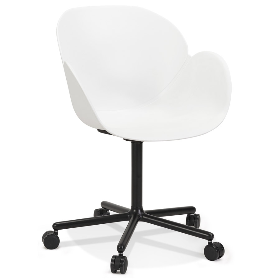 Alterego Chaise de bureau ORION Couleur du cadre Noir Assise Blanc