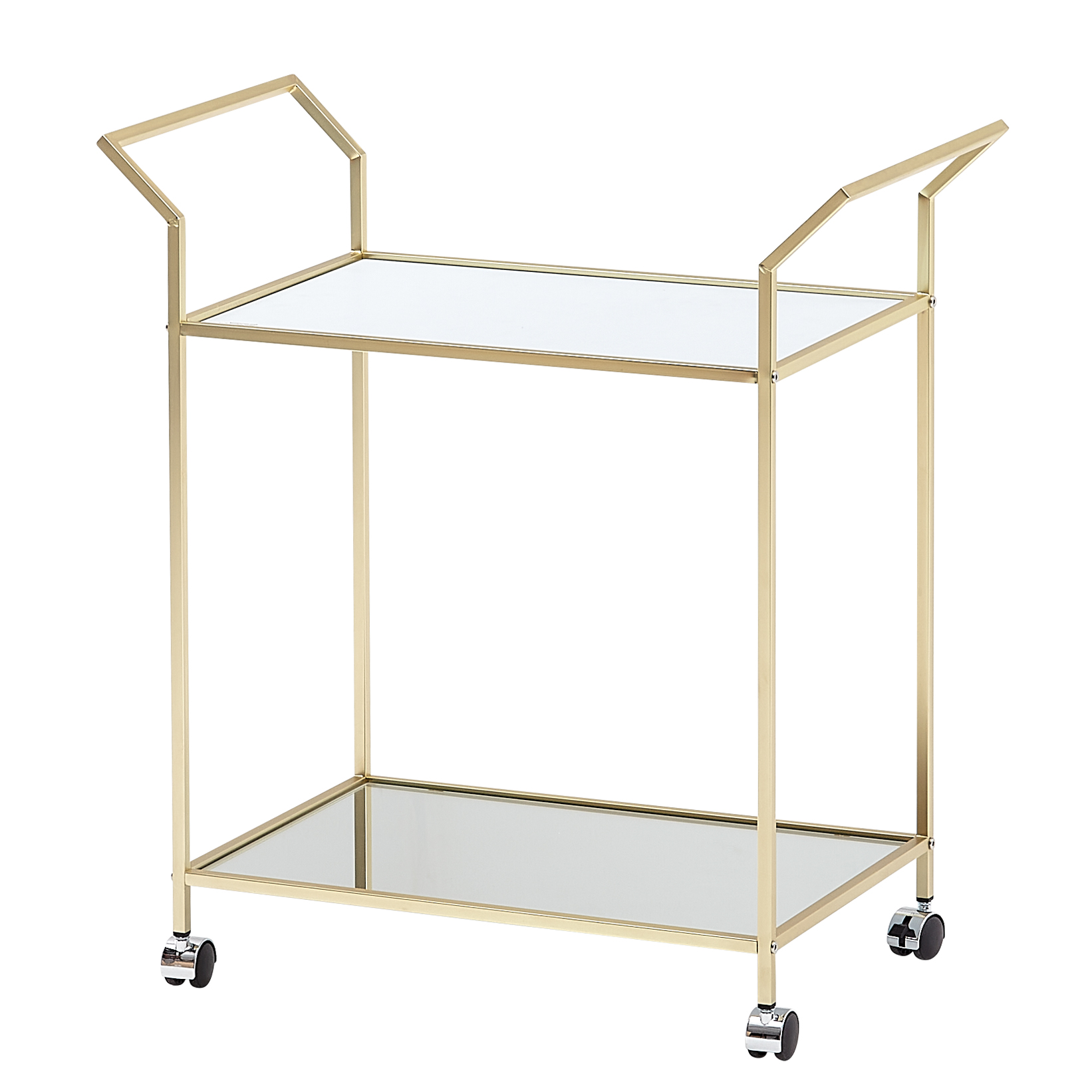 Design serveerwagen goud 73x78x37 cm keukenwagen glas/metaal