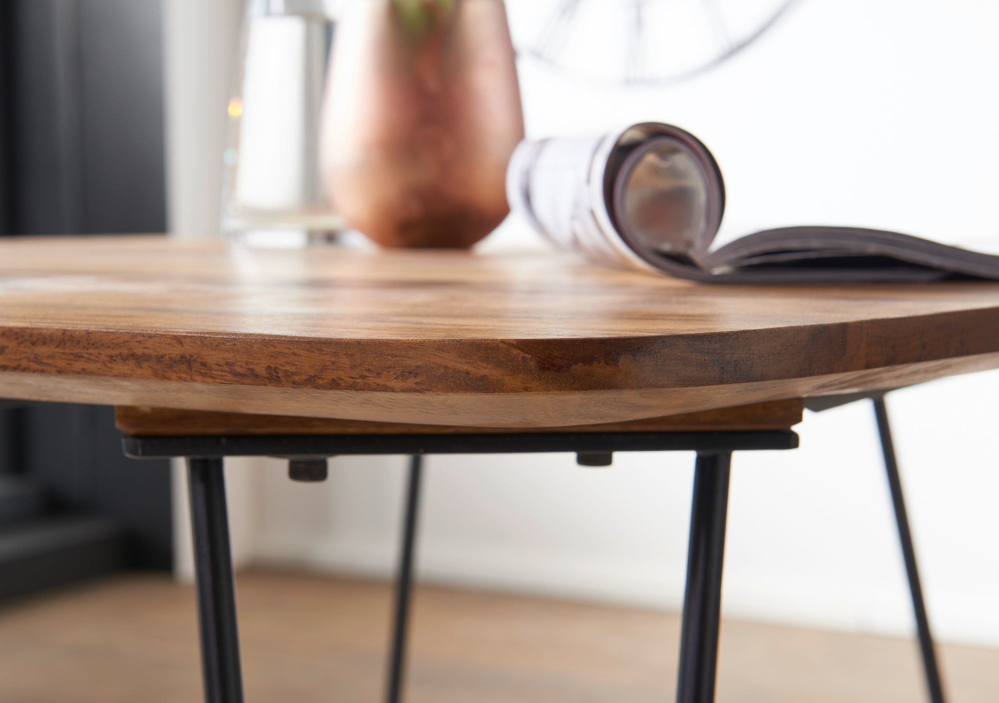 Table de salle à manger KELA 80x80x76 cm en bois de Sesham massif