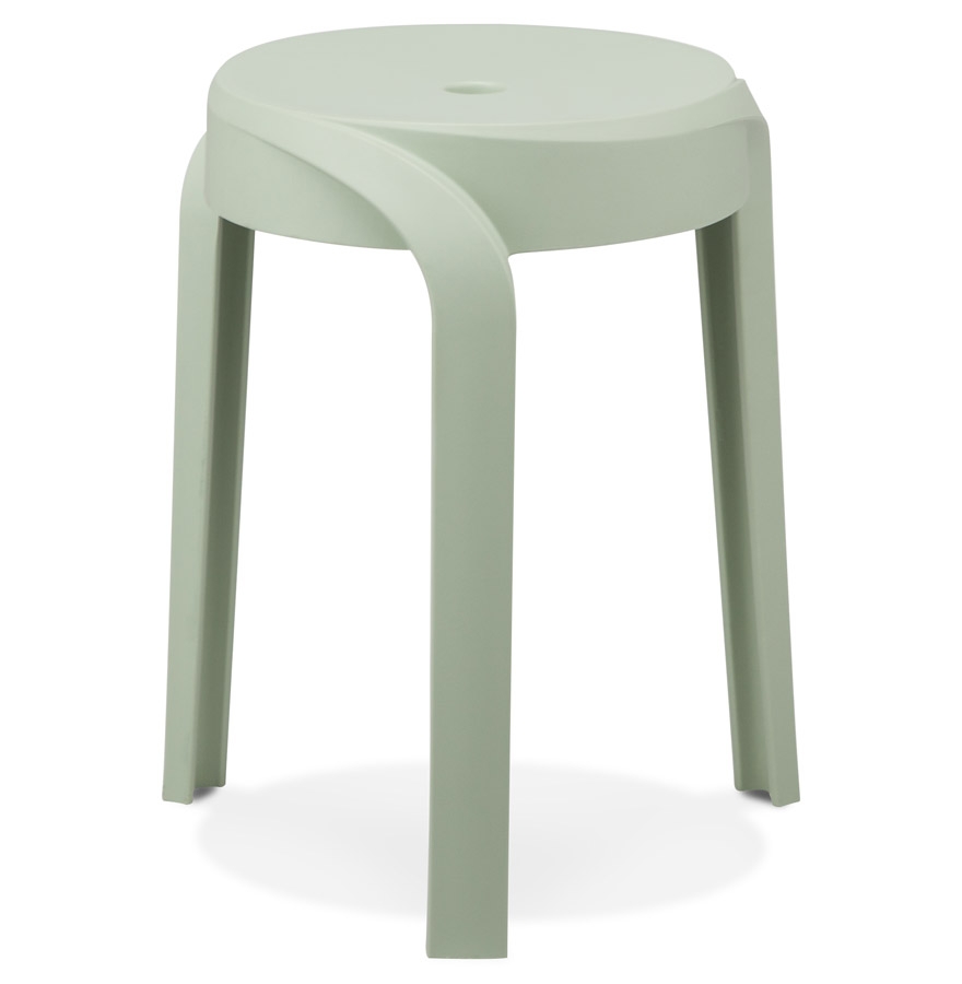 Tabouret bas empilable 'POMPA' en matière plastique vert clair