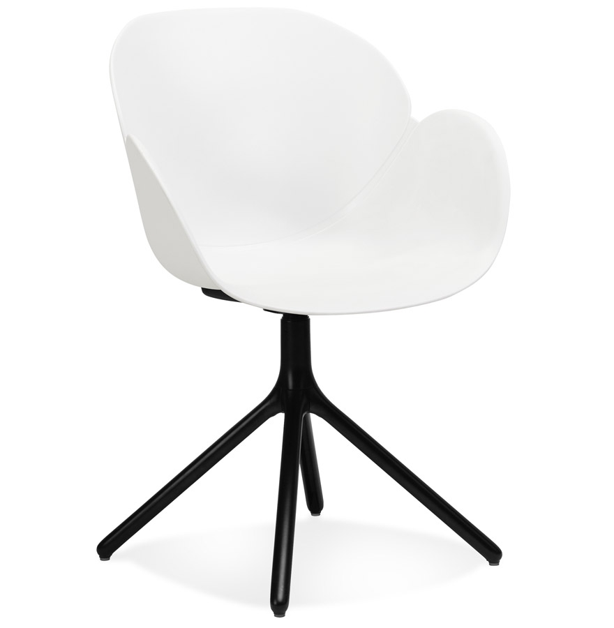 Alterego Fauteuil APODIS Couleur du cadre Noir Assise Blanc