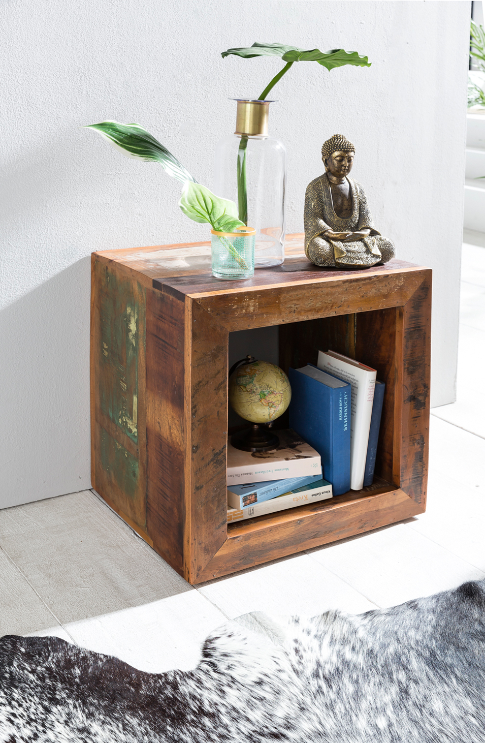 Tafel shabby chic recycling mango massief houten klaptafel brown