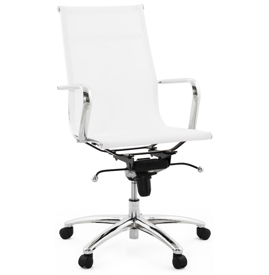 Alterego Chaise de bureau AIR Couleur du cadre Chrome Assise Blanc