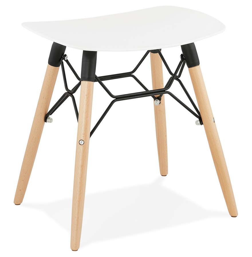 Tabouret bas design 'ALADIN' blanc style scandinave