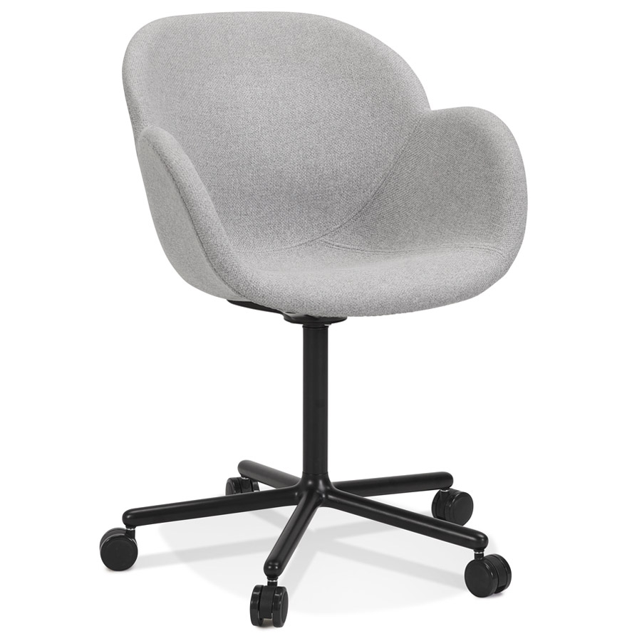 Alterego Chaise de bureau ASTRA Couleur du cadre Noir Assise Gris clair