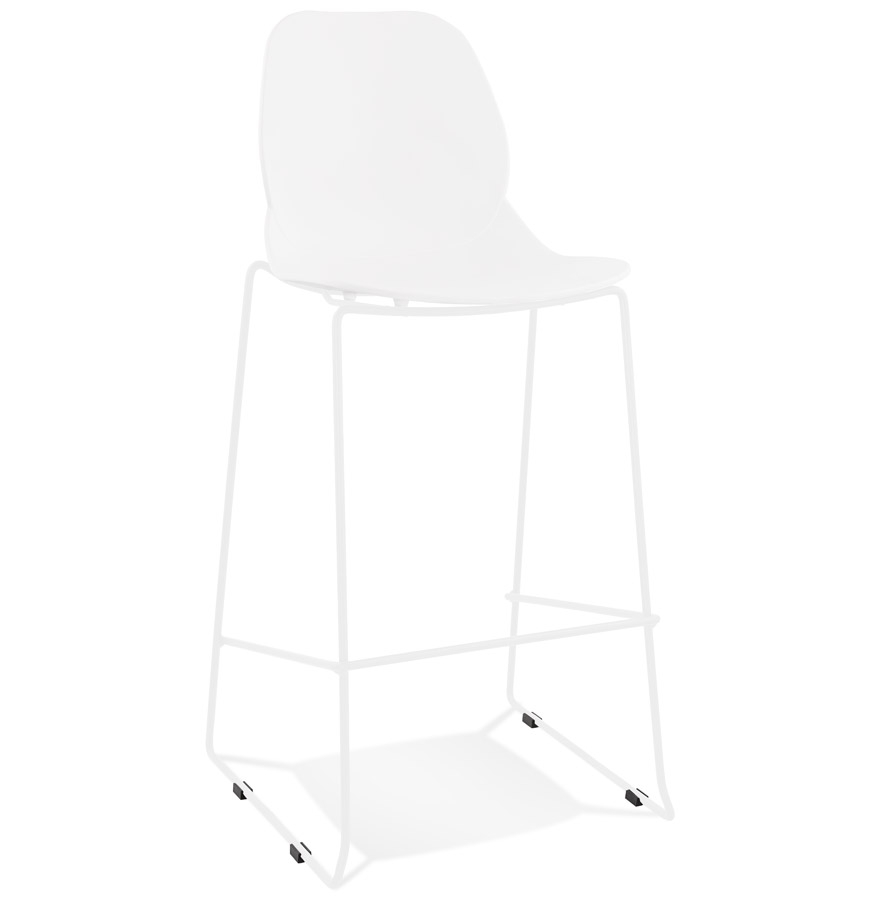 Alterego Tabouret de bar BERLIN Couleur de la monture Blanc Assise Blanc